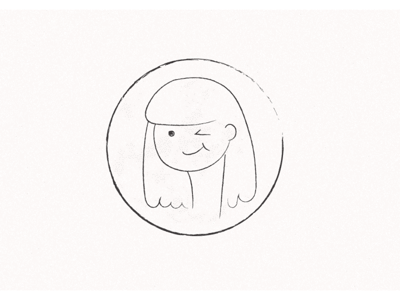 Girl scream wink love emotions cartoon character motion design gif .aep animation teenager girl