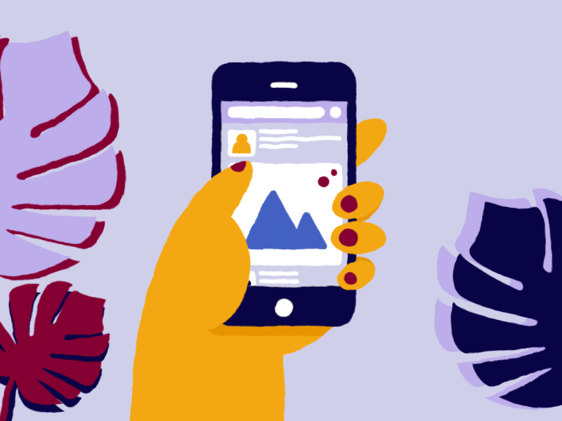 Hand monsters social network browse texture after effects gif .aep motion design animation phone hand