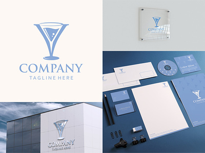 Y And V Glass Elegant Logo branding design icon illustration lo logo typography ui ux vector