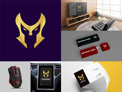 Stylish Letter M Devil Spartan Logo