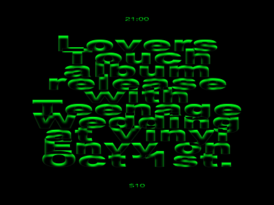 Lovers Touch Album Release Show green poster stretched type