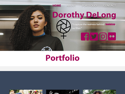 Portfolio Site Prototype for a femenist female photographer. branding design typography web website