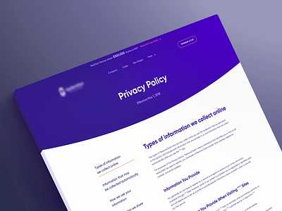 Privacy Policy Page animation company development h1 links nav navigation navigation bar paragraph privacy policy sidebar software startup sub menu transition typography ui ux web