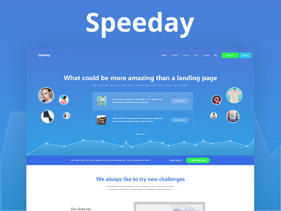 Speeday - Landing Page blue landing page speeday ui ux web