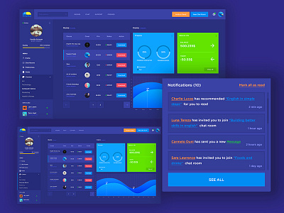 New UI Elements (WIP) birdybird dashboard design flat purple ui web