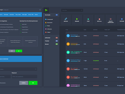 Internet Download Manager Redesign (WIP) app blue concept dashboard flat idman internet download manager prototype redesign ui ux