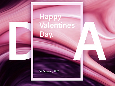 Happy Valentines Day liquify pink poster valentines day