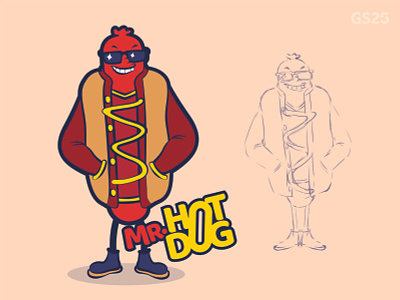Hi Mr.Hotdog character illustration vector