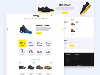 Woopy - Shoes store design prestashop shoes store web yellow