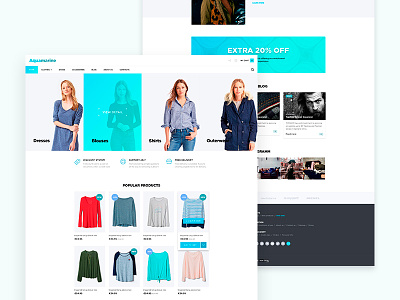 Aquamarine clothes design ecommerce fashion prestashop shop store wear web