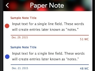 Paper Note minimal mobile organized ui userinterface ux