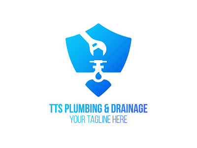 Plumb & Drainage Logo blue branding company contruction design drainage illustration logo modern plumb safety security service vector water