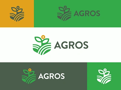 AGROS agrofabrice agronomy brand brand identity branding cultivation farm farming green growth harvest identity leaf leaf logo leaves organic plant planting seeding symbol