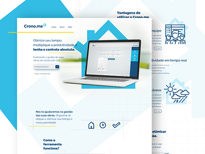 Crono.me Landing Page building check construction house interface landing page startup time uxui web design
