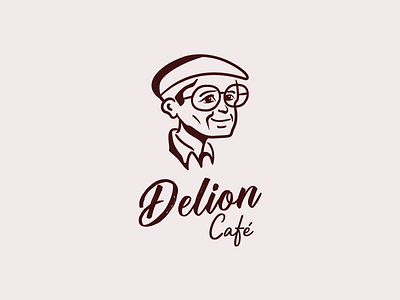 Delion Café - Logo Aproved cafeteria character coffee coffee house coffee shop elder grandfather sweet shop