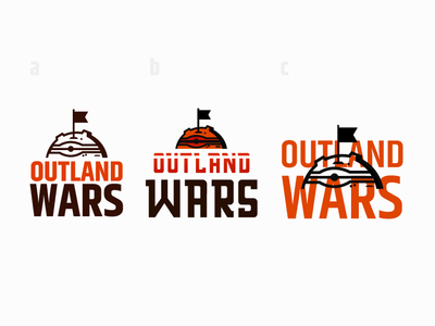 Outland Wars - logo study boardgame conquer conqueror game logo mars planet rpg rpg game space war