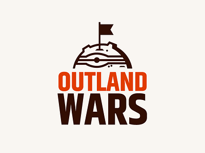 Outland Wars - logo 1 boardgame conquer conqueror flag game logo mars planet rpg rpg game scifi space space war war