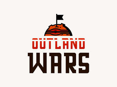Outland Wars - logo 3 board game boardgame conquer conqueror flag logo mars planet rpg rpg game scifi space space war war