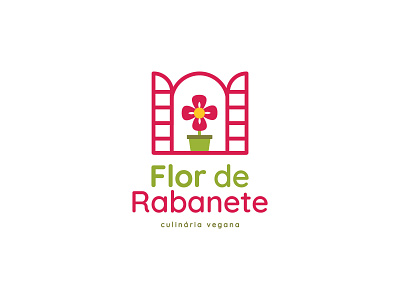 Flor de Rabanete flower flower vase restaurant restaurant logo vegan vegan cuisine veggie window