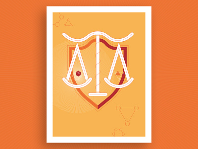 Regulatory Science Illustration annual flat illustration law orange polygons poster regulatory report rules science vector weight