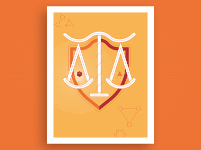 Regulatory Science Illustration annual flat illustration law orange polygons poster regulatory report rules science vector weight