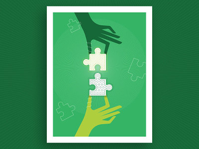 Diversity in Science Illustration annual diversity flat green hands illustration pieces poster puzzle report research science together