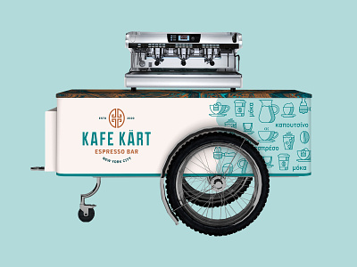 Kafe Kart Wrap bean cart coffee espresso food icons kafe kart latte mobile mocha truck wave wheels