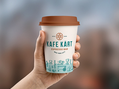 Kafe Kart Cup bar cart coffee cup espresso iconography icons kafe kart latte lid mobile mocha take out tea to go wave
