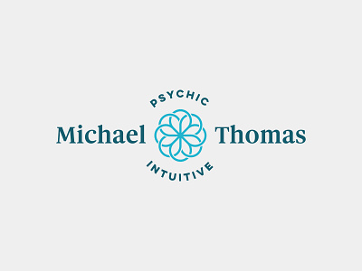Michael Thomas Logo circle curve geometry healer intuitive loop psychic sacred teal