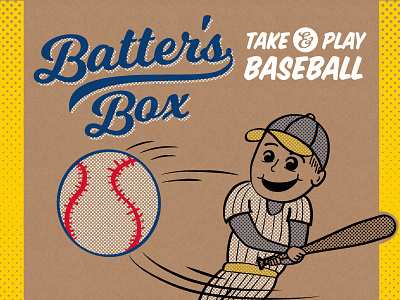 Baseball-in-a-Box baseball halftone lettering typography