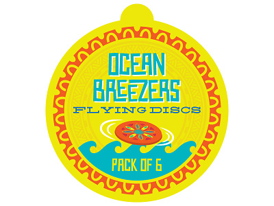Ocean Breezers beach frisbees games hang tag sports toys