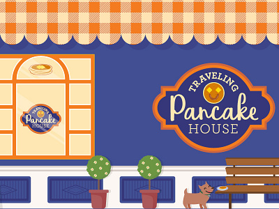 Pancakehaus Facade breakfast building dog facade pancake restaurant sign window