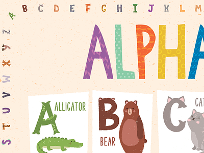 Classroom Poster Alphabet alphabet education illustration learning letters patterns textures