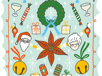 DivvyUp Christmas Box Design 2 box card christmas holiday illustration mrs claus procreate santa
