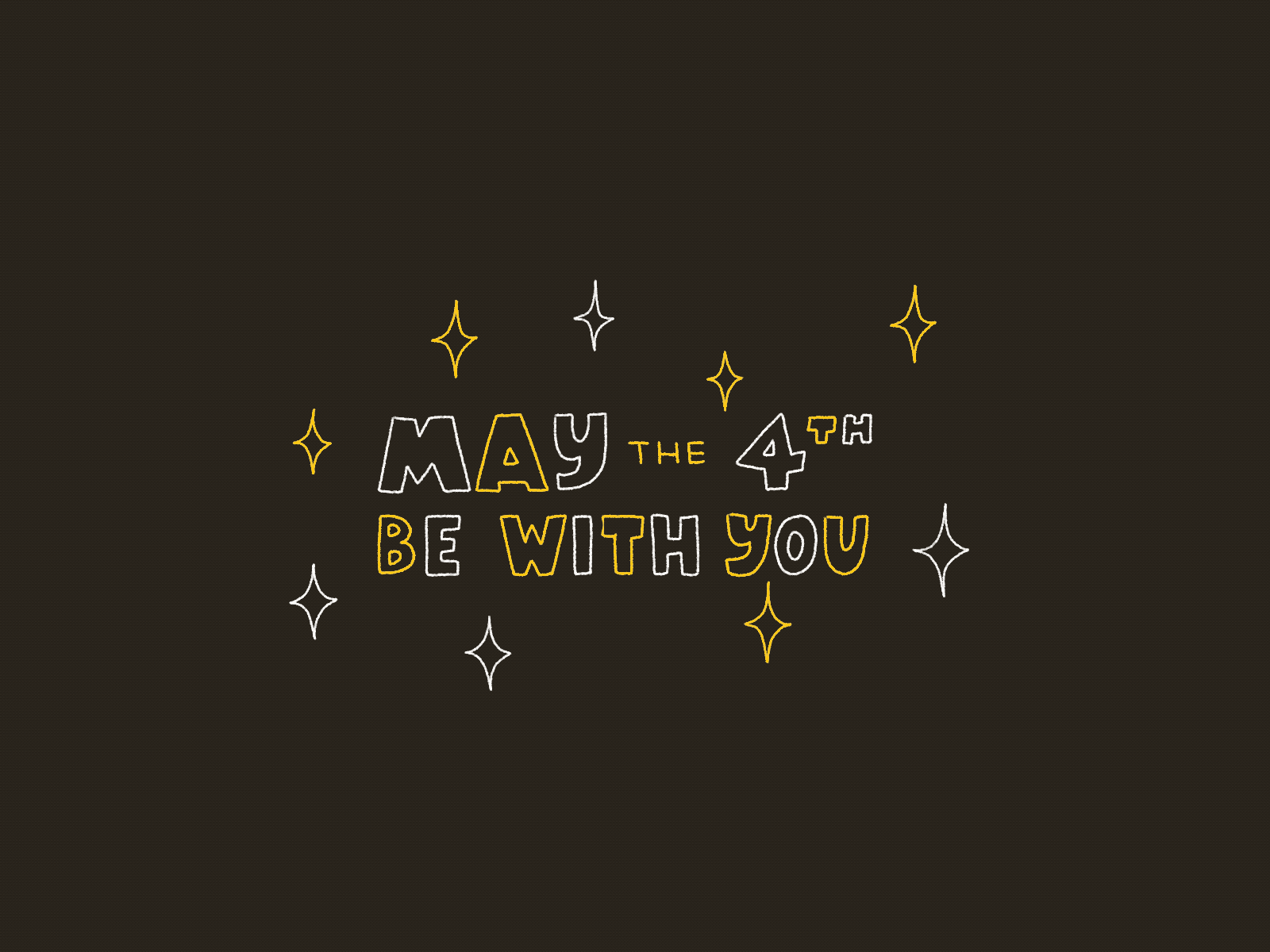 Happy Star Wars Day! animation gif giphy hand lettering illustration may 4th motion graphics space star wars stars