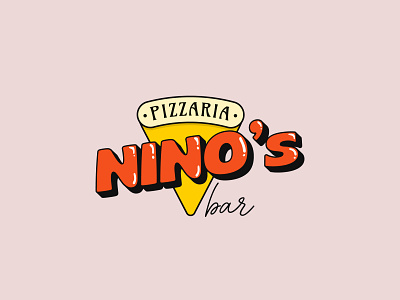 Pizzaria Nino's bar - Logo design brand branding clean design flat illustrator lettering logo typography vector