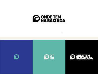 Onde Tem Na Baixada - Logo design beach brand branding clean design flat illustrator location logo pin sea surf vector