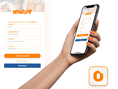 Tela de cadastro aplicativo RANGON! app branding illustrator logo typography ui ui design ux