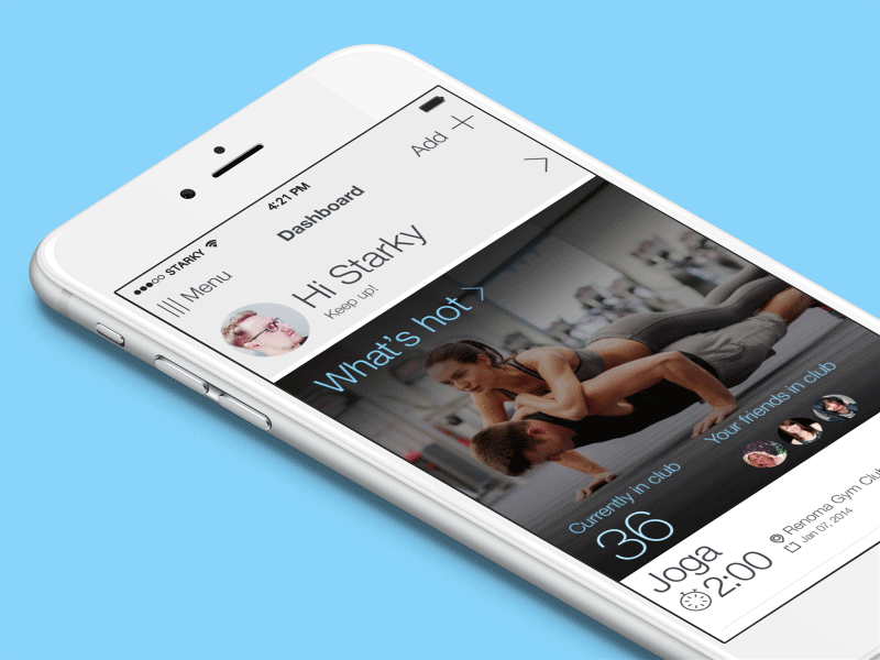 Fitness app UI animation