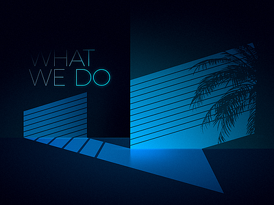 What we do 80s blinds illustration neon retro shadow ui