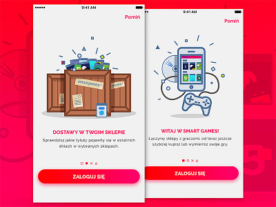 Smartgames app console games illustration ios moveapp onboarding