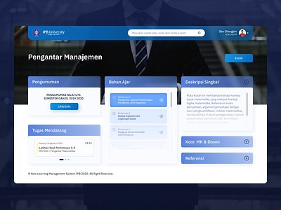 Learning Management System — Course Page campus college course dashboard desktop education exploration learning login student ui ux website