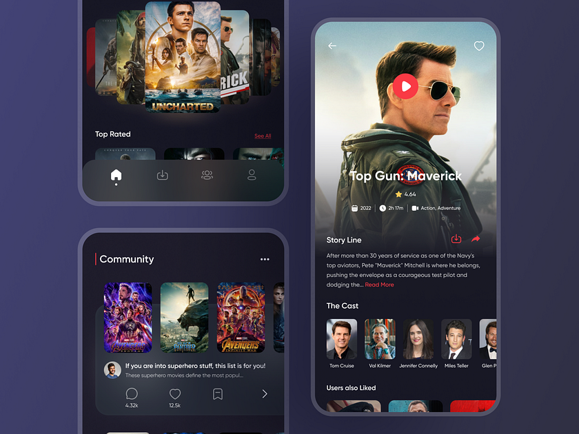 Movie Streaming App by Amirhosein for Duxica on Dribbble