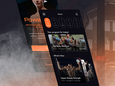 Power Zone - Fitness Mobile App in Dark Mode