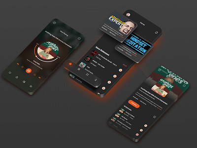 Podcast Player Mobile App in Dark Mode