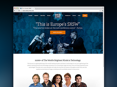 Web Summit conference homepage web design