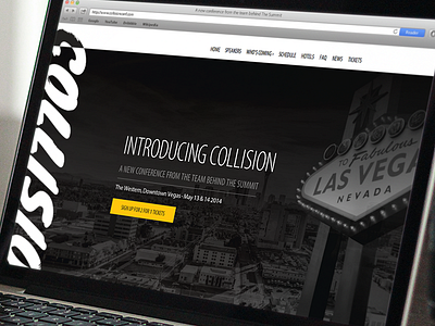 Collision conference homepage responsive tech website