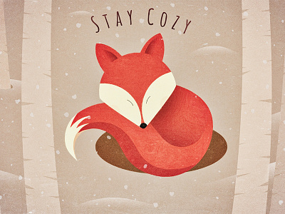 Stay Cozy affinity cozy designer fox snow trees warm winter