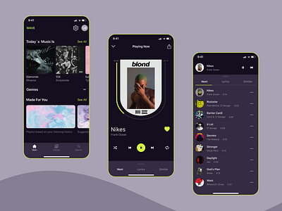 Music App app design music player