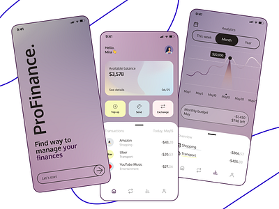 ProFinance Mobile App app banking design easy money track